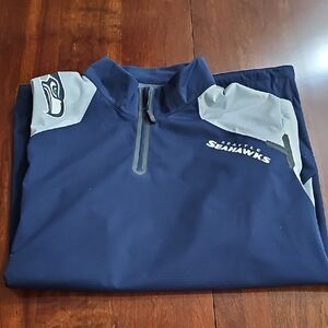 Seattle Seahawks Navy Quarter-Zip Pullover